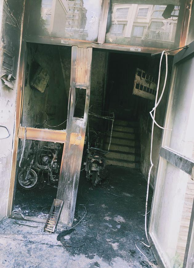 电动自行车火灾现场