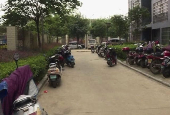 小区过道上停满了电动自行车