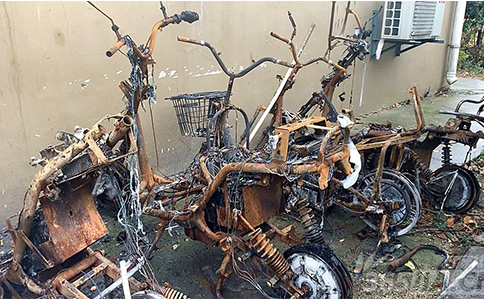 合肥香樟花园小区发生电瓶车充电火灾事故